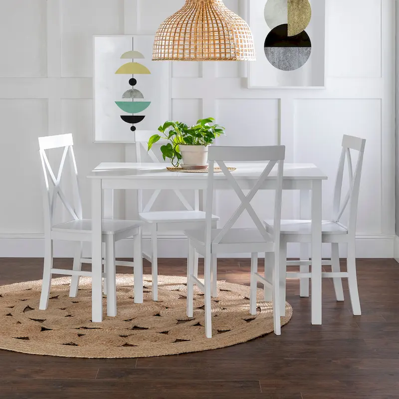 Dining Table with 4 X-Back Chairs