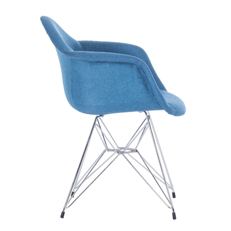 Upholstered Dining Armchairs w/ Metal Legs (Set of 2)