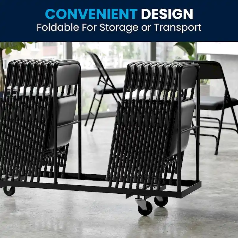 Set of 2 Metal Folding Chairs with Padded Seats