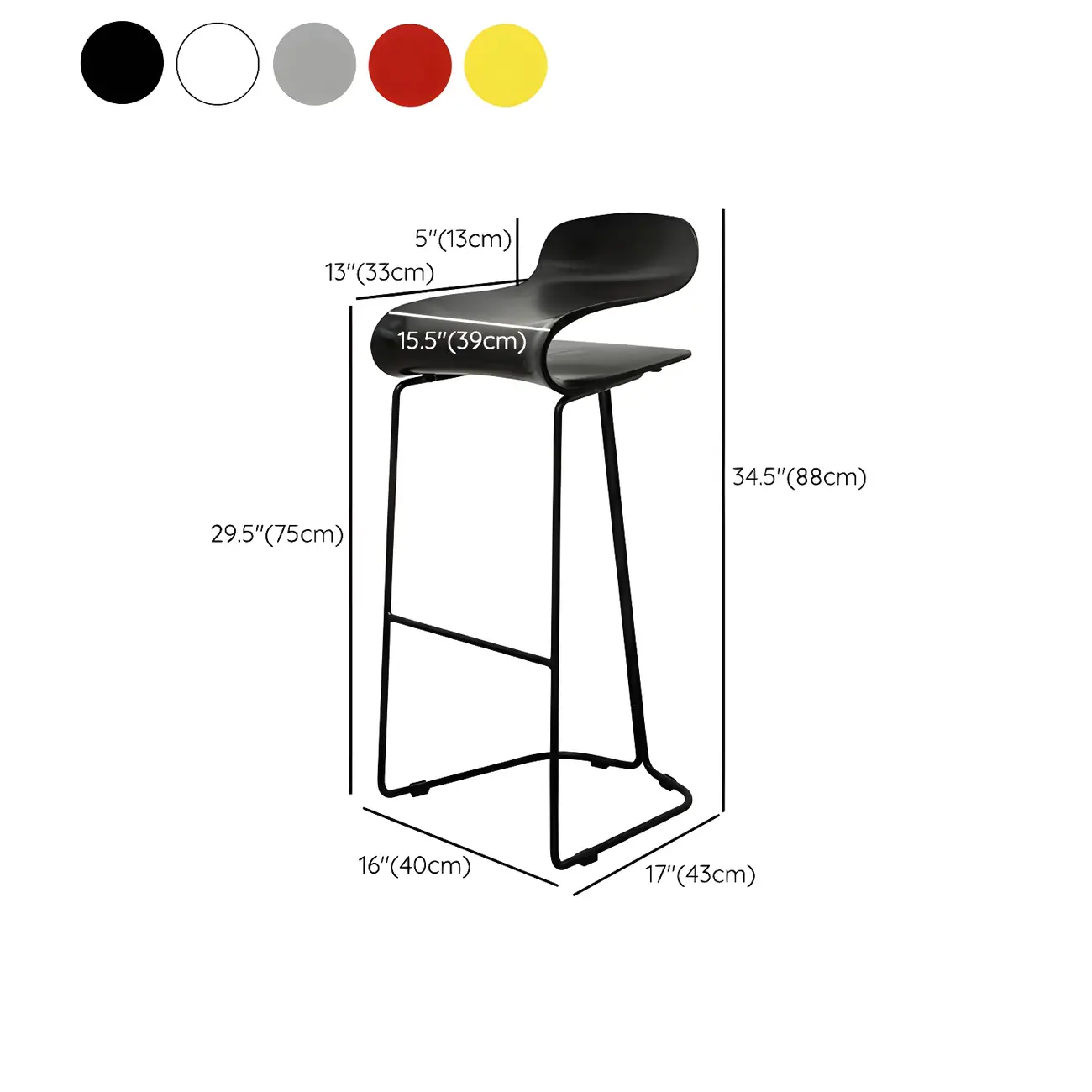 Acrylic Sleek Durable Backless Counter Height Bar Stool