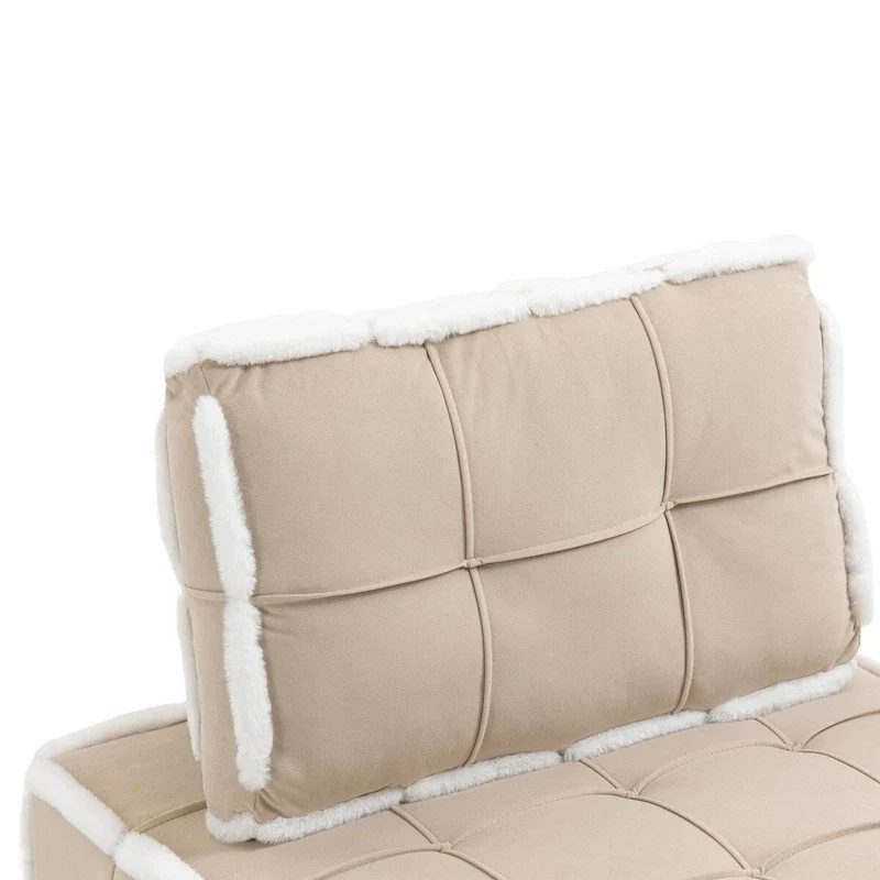 Upholstered Deep Seat Armless Chair Accent Single Lazy Sofa Lounge