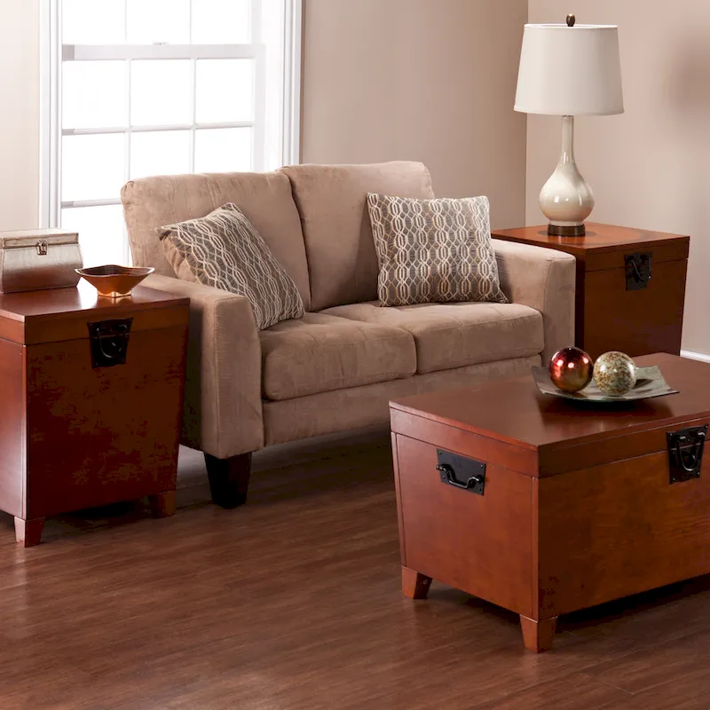 Oak Wood Trunk Coffee Table with Storage
