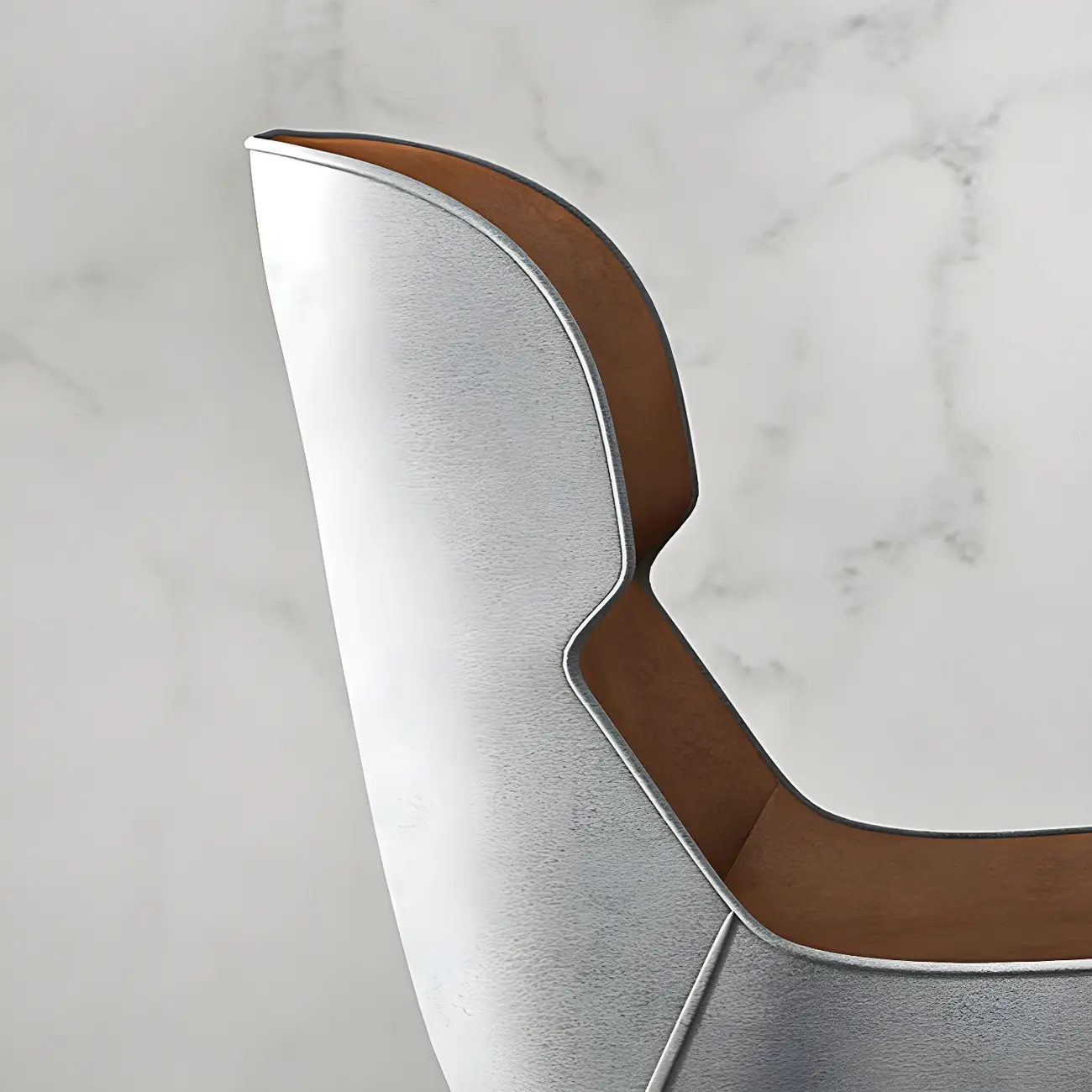 Camel Faux Leather Upholstered Dining Chair with Metal Legs