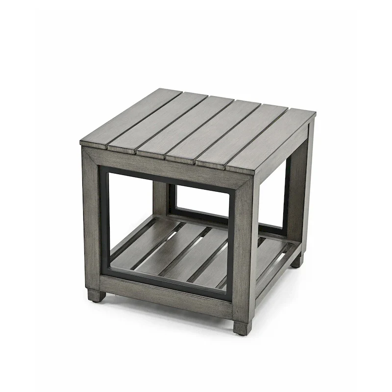 Outdoor Distressed Aluminum Patio Side Table