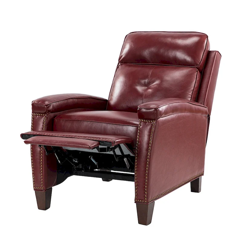 Gaspar Mid-Century Modern Pushback Recliner with Nailhead Trim by HULALA HOME