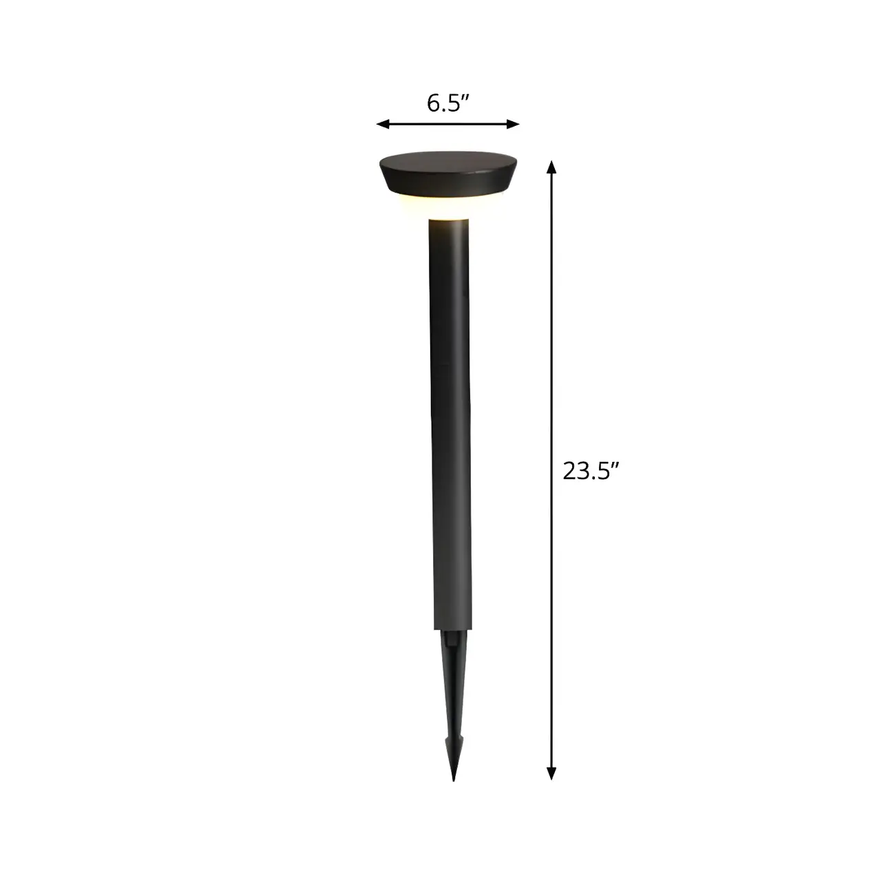 Modern Round Stake Solar Metal Landscape Lighting