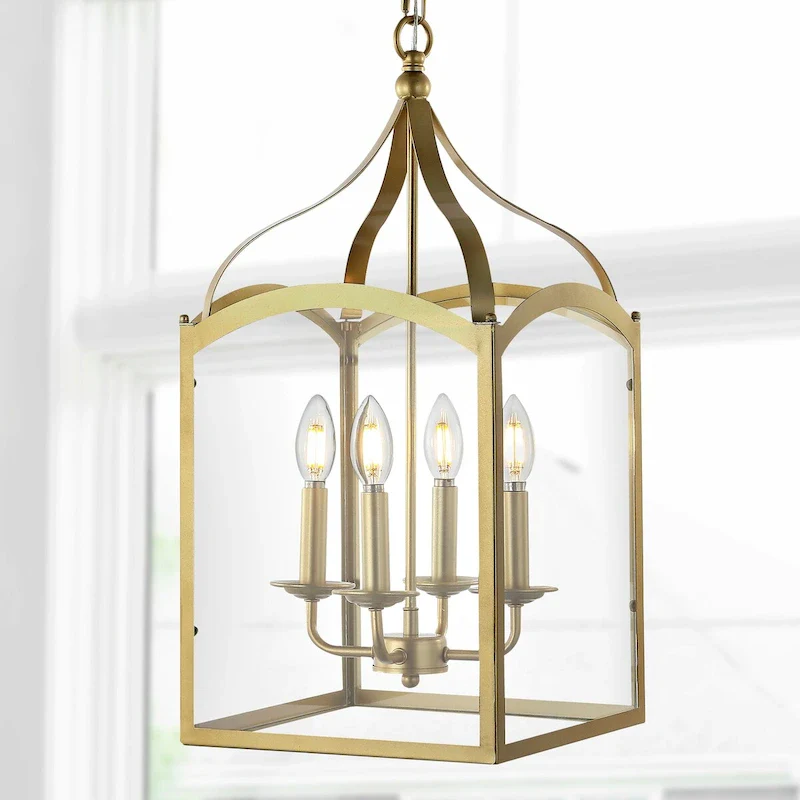 Ruth 11  4-light Lantern Metal/Glass LED Pendant by JONATHAN Y