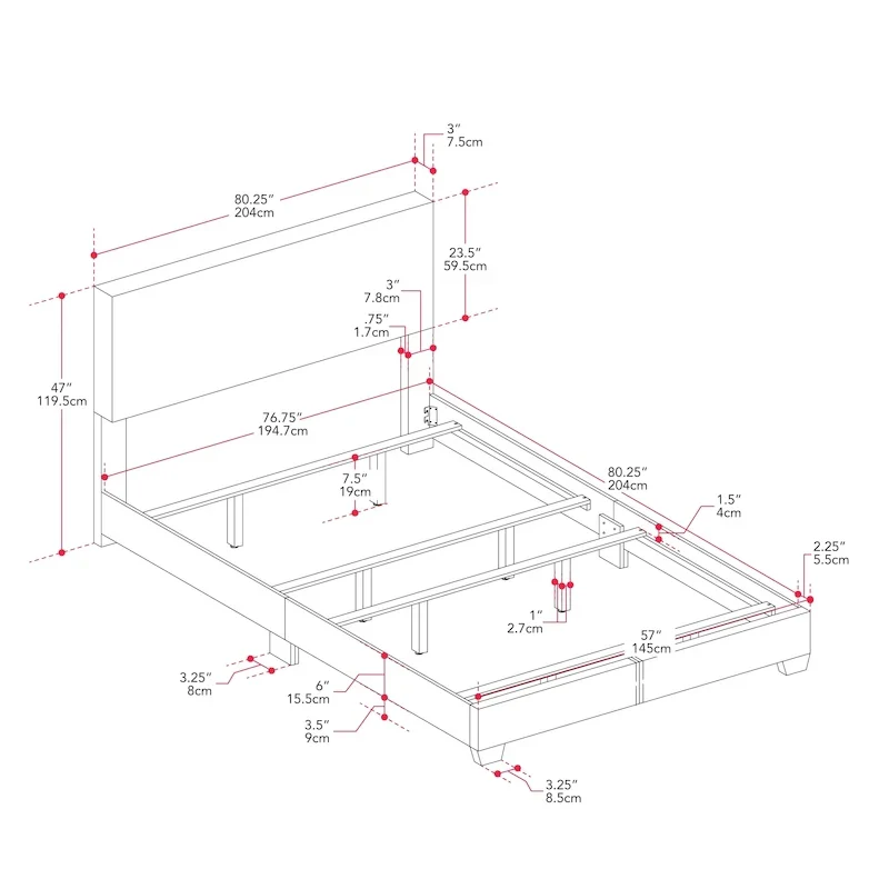 Nova Modern King Bed, Box Spring Required