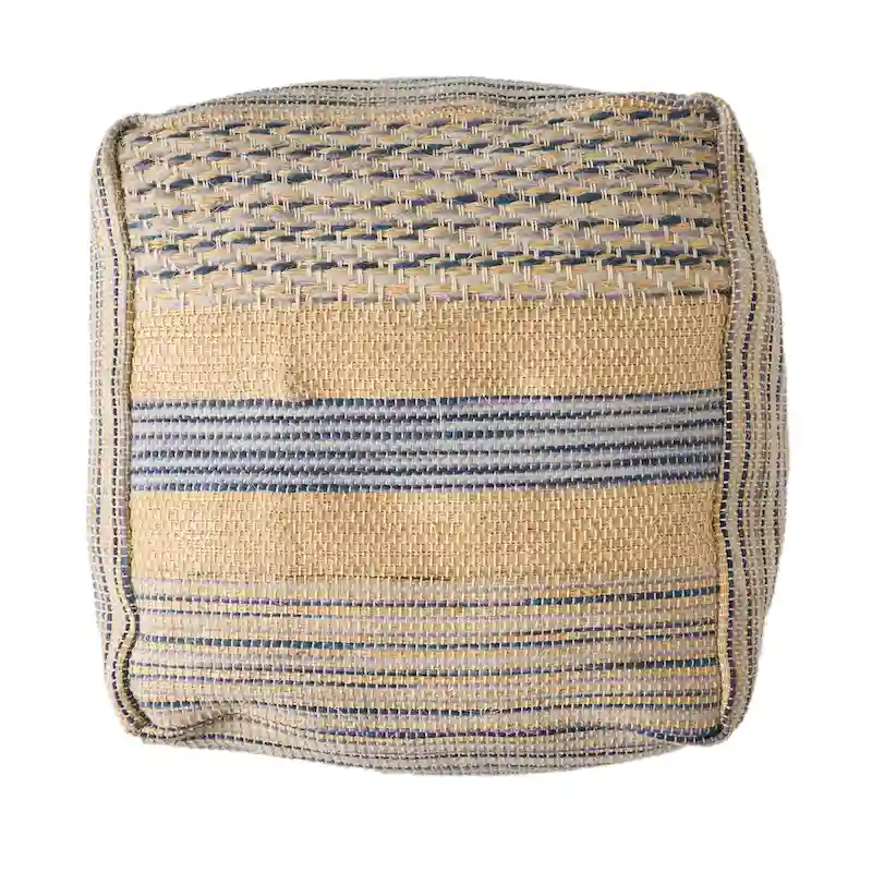 Caiman Handcrafted Boho Fabric Pouf by Christopher Knight Home