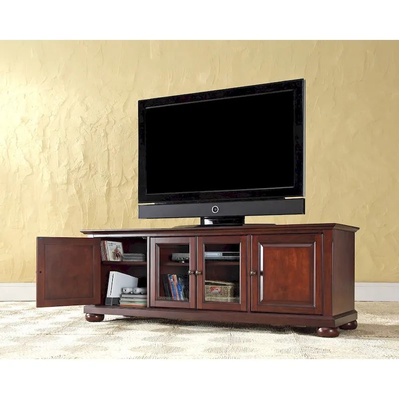 60-inch Low-profile Vintage Mahogany TV Stand