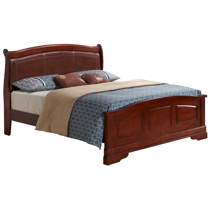 Louis Philippe Upholstered Wood King Panel Bed