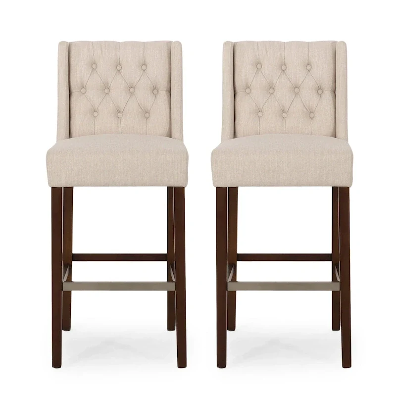 Bayliss Tufted Wingback Barstool (Set of 2) by Christopher Knight Home