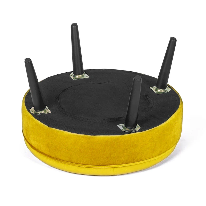 Adeco Carrington Juttersbo Round Tufted Fabric Ottoman