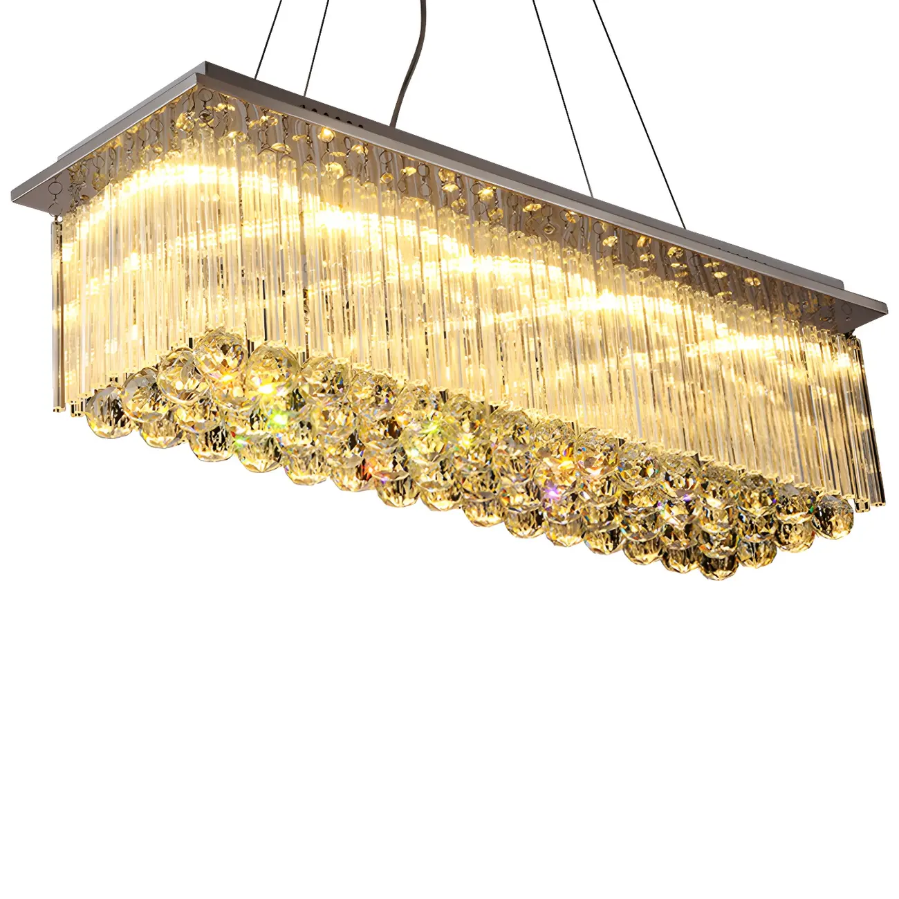 Luxurious Crystal LED Rectangular Pendant Light