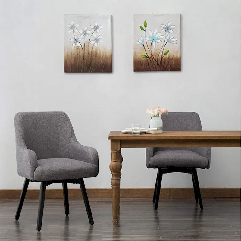 Swivel Dining Chairs Set of 2 Upholstered Accent Chairs Living Room Chairs Desk Office Arm Chair