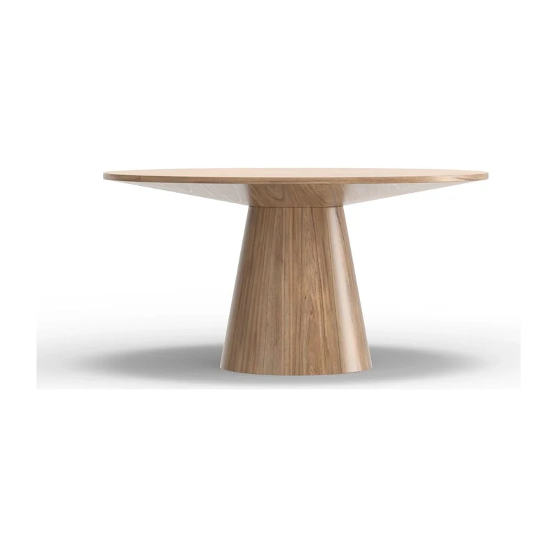 Round Solid Wood Dining Table, Natural