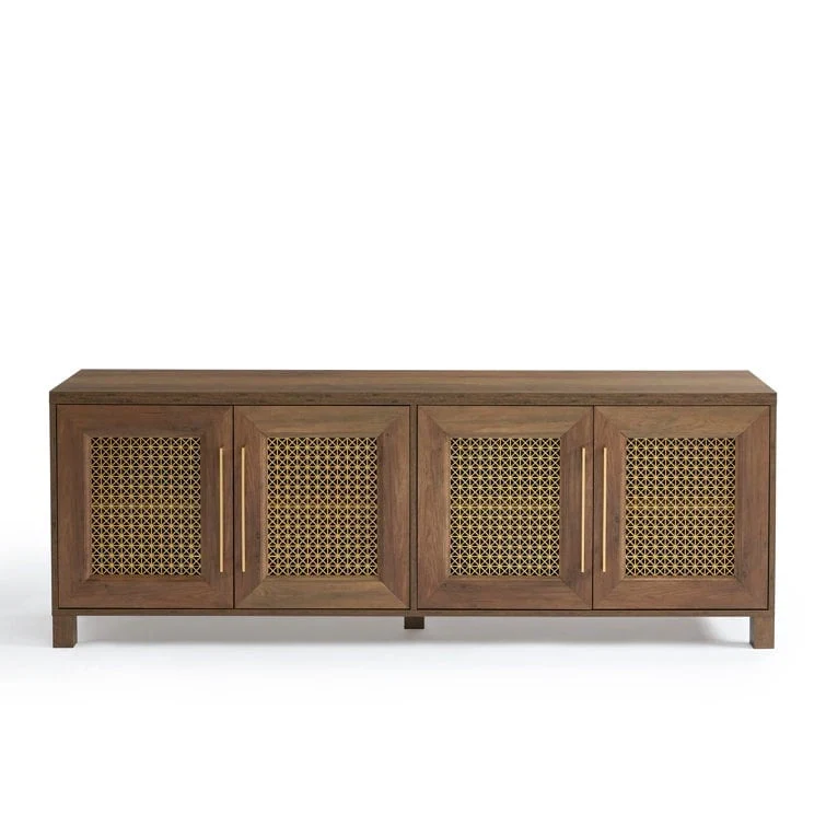 69.5 Wood TV Stand Media Console Entertainment Center