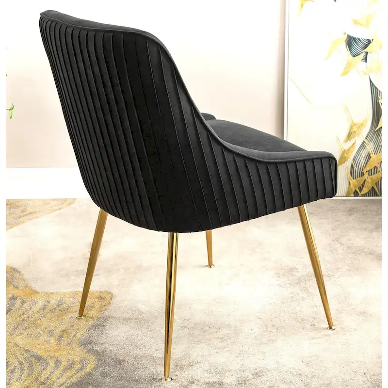 Mid Century Velvet Upholstered Dining Chair