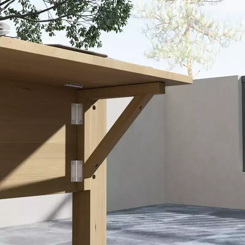 Outsunny Raised Garden Bed, Wood Elevated Planter Box with Side Table, Bottom Shelf, Bed Liners and Drainage Holes