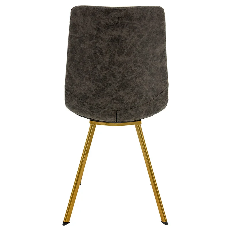 Markley Leather Dining Chair With Gold Metal Legs Modern Accent Side Chair