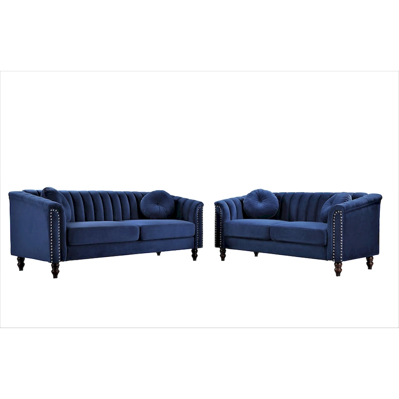Hills Tufted Back Nailhead 2PCS Living Room set