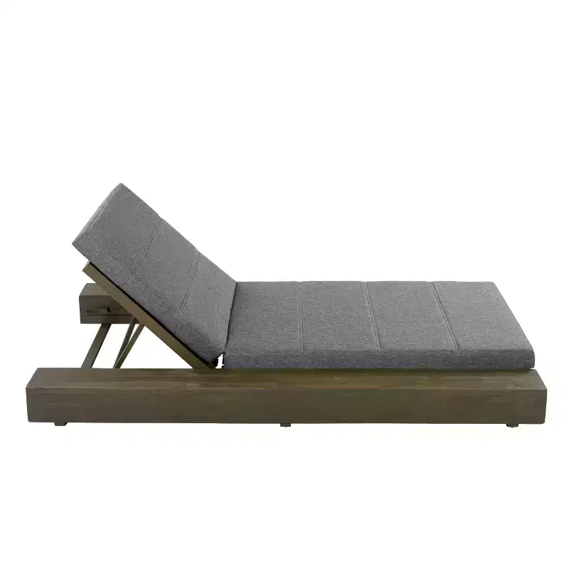 Christopher Knight Home Thomas Patio Acacia Chaise Lounges with Cushion and Adjustable Backrest
