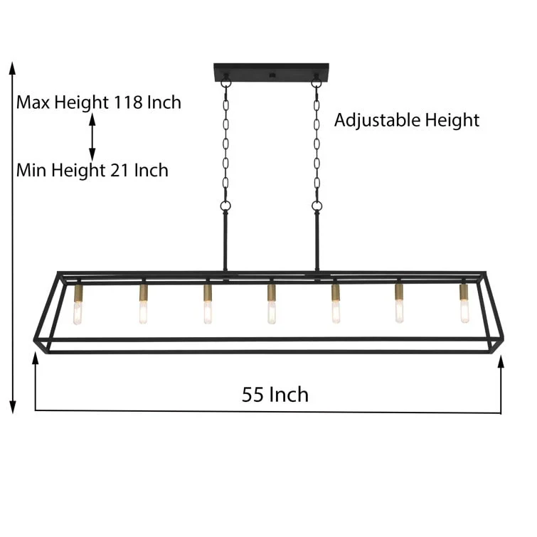 7-light Large Modern Farmhouse Kitchen Island Lighting - 55