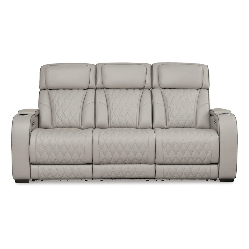 Signature Design by Ashley Boyington Gray Power Reclining Sofa - 86 W x 38.5 D x 44.5 H