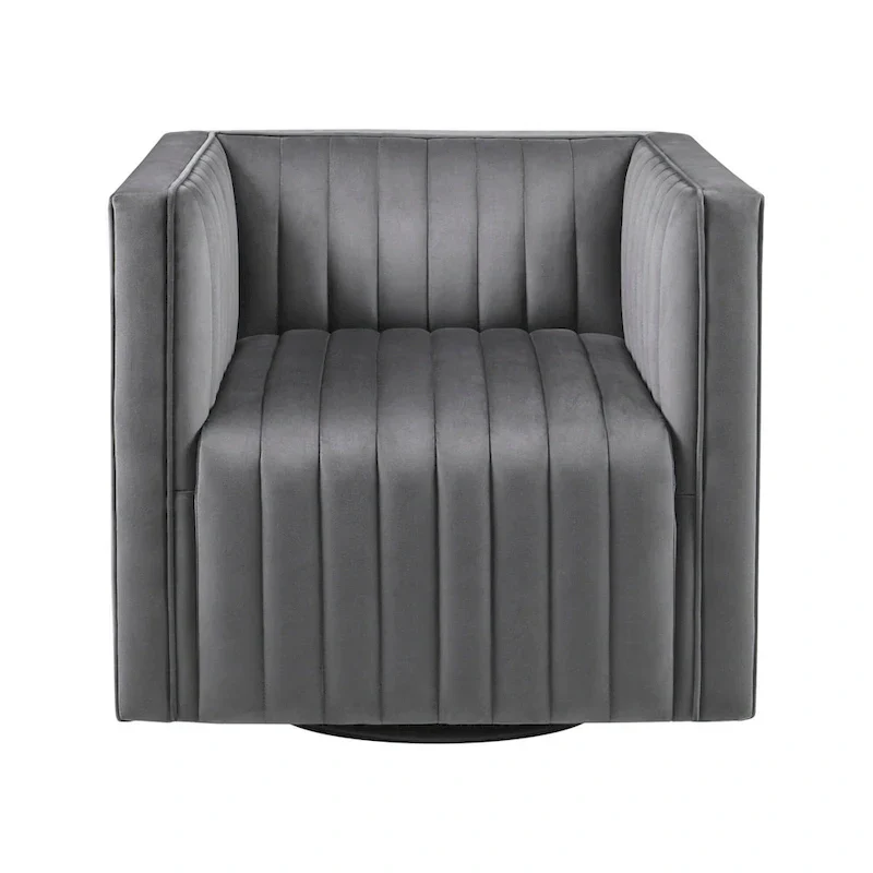 Madison Park Gayley Channel Tufted Swivel Armchair