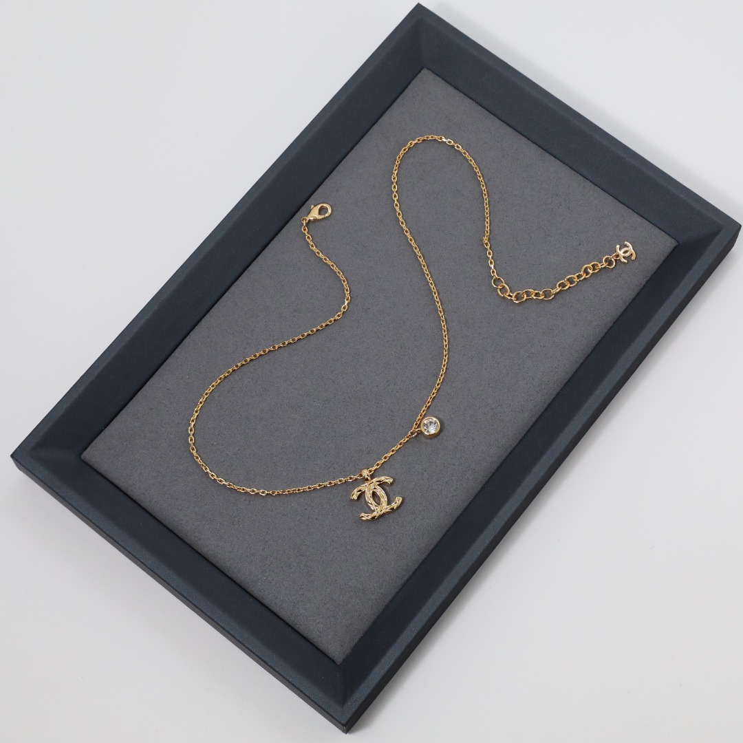 CCN488 Chanel cc logo pendant necklace - ccjewelryacc