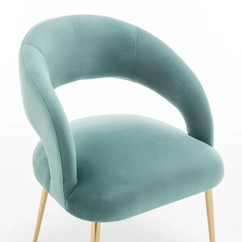 SEYNAR Mid Century Modern Velvet Upolstered Open-Back Dining Chair Set of 6