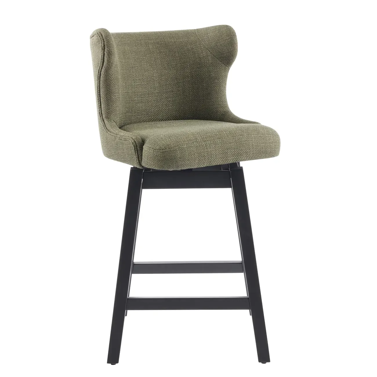 Set Of 2 Bar Height Mid-century Modern Upholstered Bar Stools