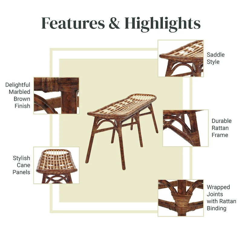 Beyla Rattan Bench