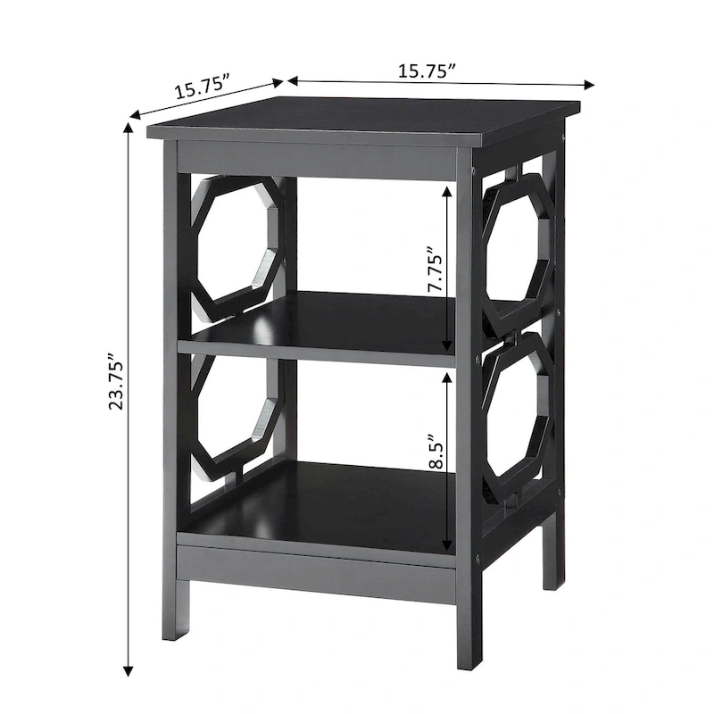 Convenience Concepts Omega End Table with Shelves