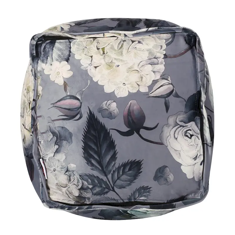 Reigle Traditional Medium Fabric Flower Print Cube Pouf by Christopher Knight Home