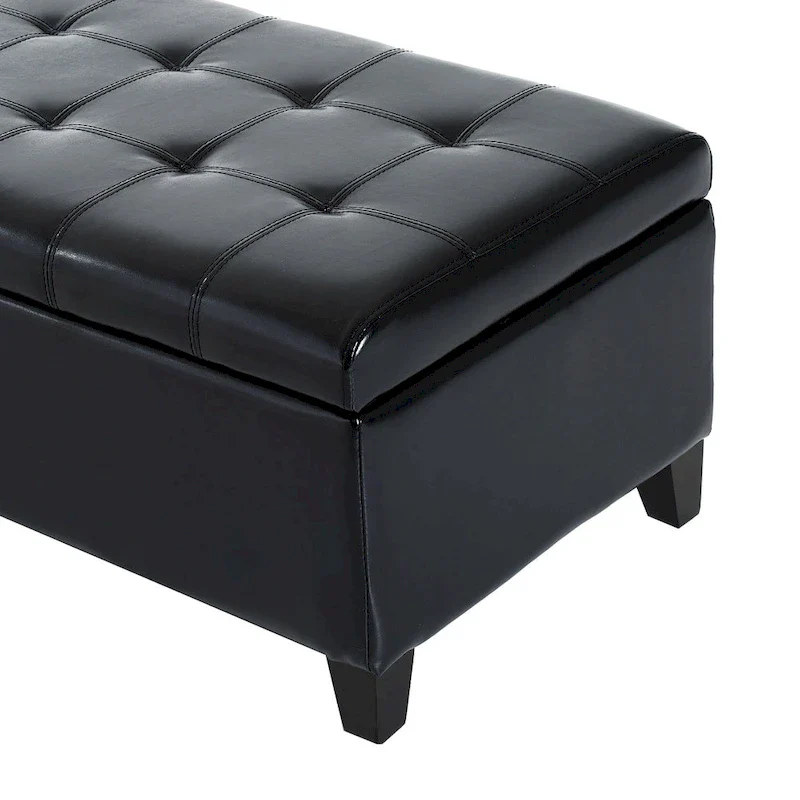51 PU Leather Tufted Storage Ottoman Bench - 19*50.25*16