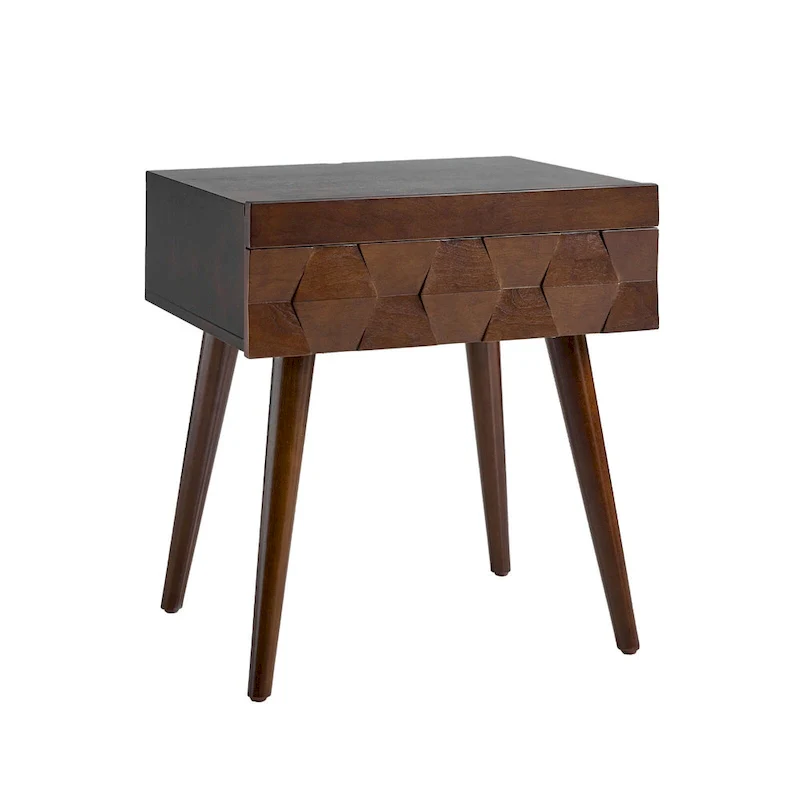Julian Mid-century Modern End Table with Charging Station by HULALA HOME