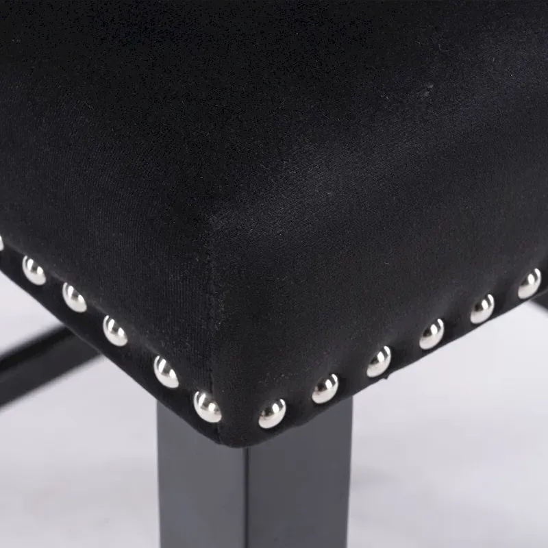 Velvet Wing-Back Barstools with Button Tufting – Set of 2