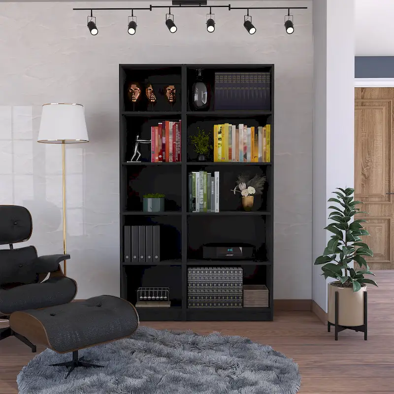 2-Piece Bookcase Set – Wide 5-Shelf and Narrow 4-Shelf