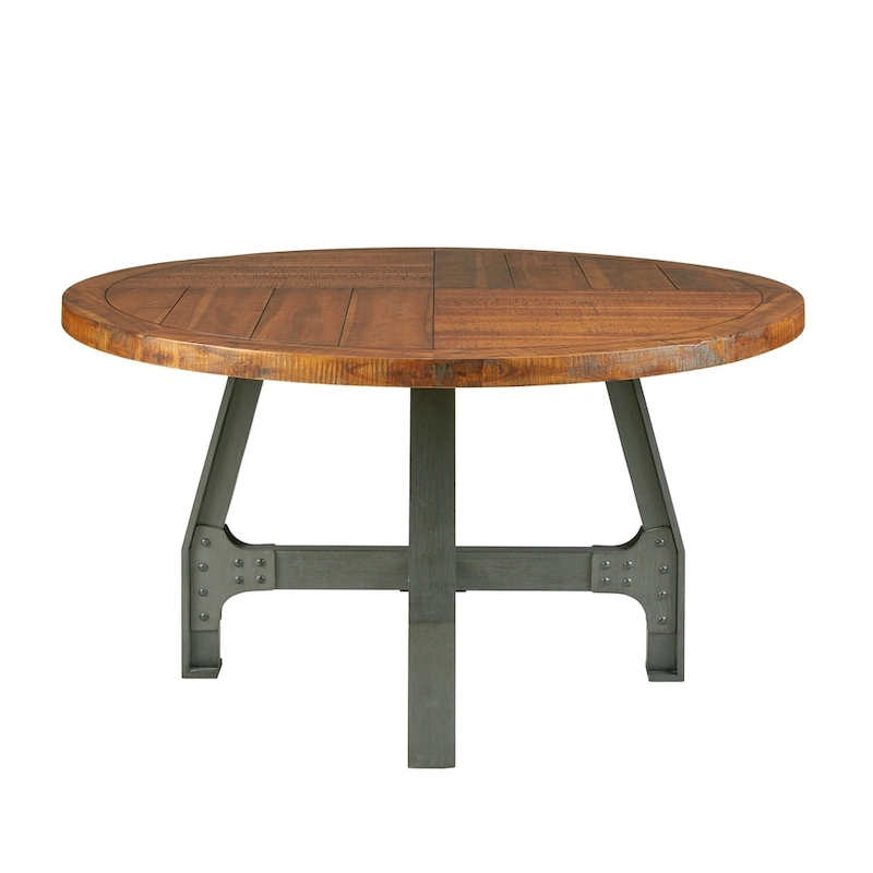 INK+IVY Lancaster Round Dining/Gathering Table - amber/ graphite
