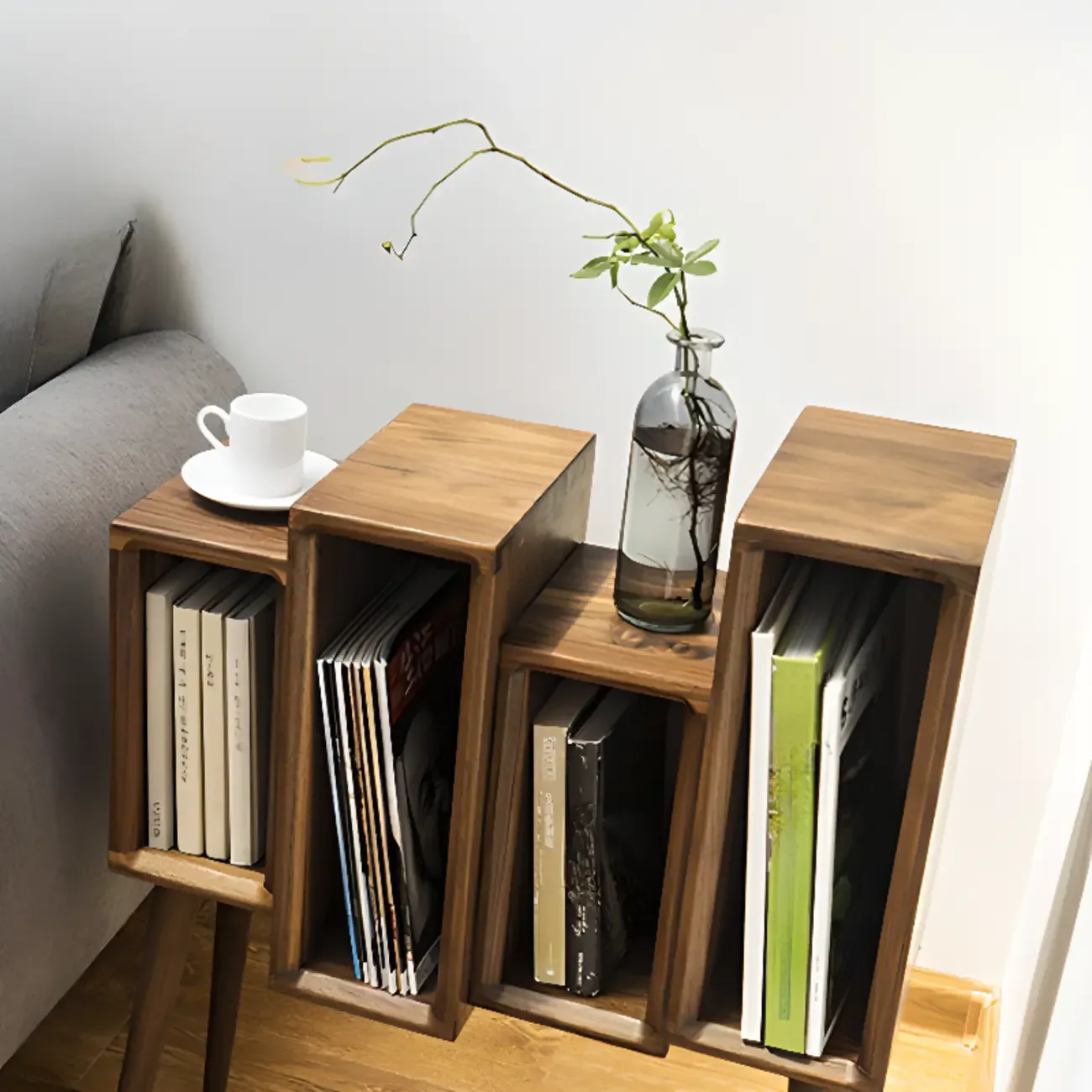 elegant Wood small freestanding Bookcase Closed Back