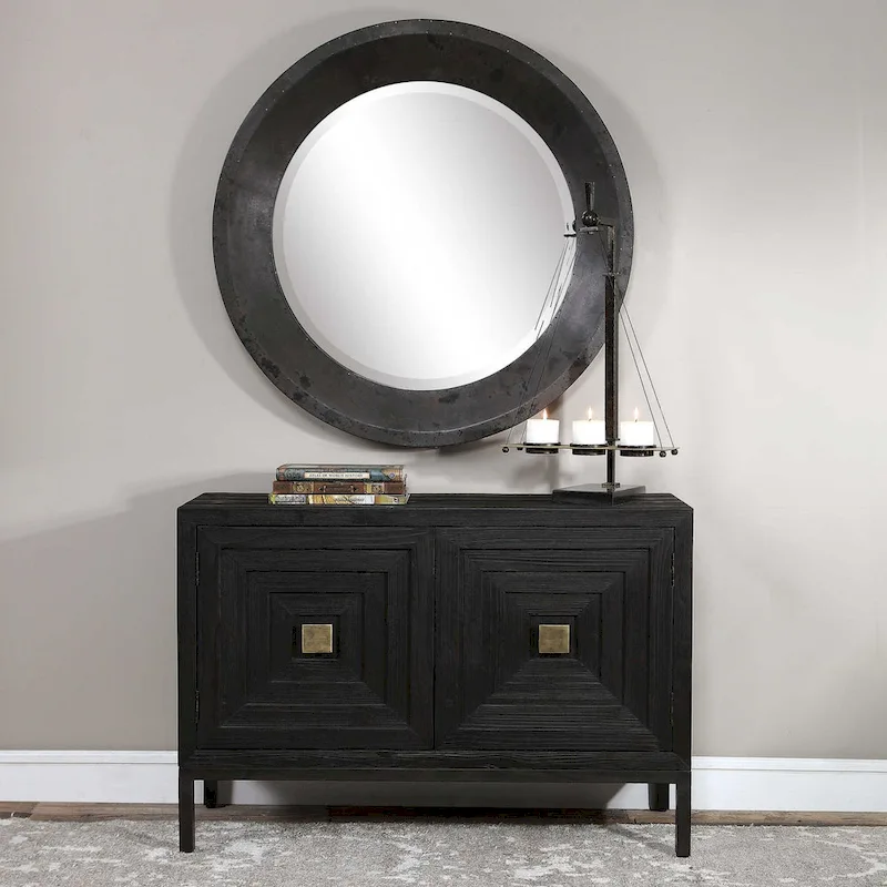 Black & Bronze 2-Door Accent Cabinet, 1-Shelf