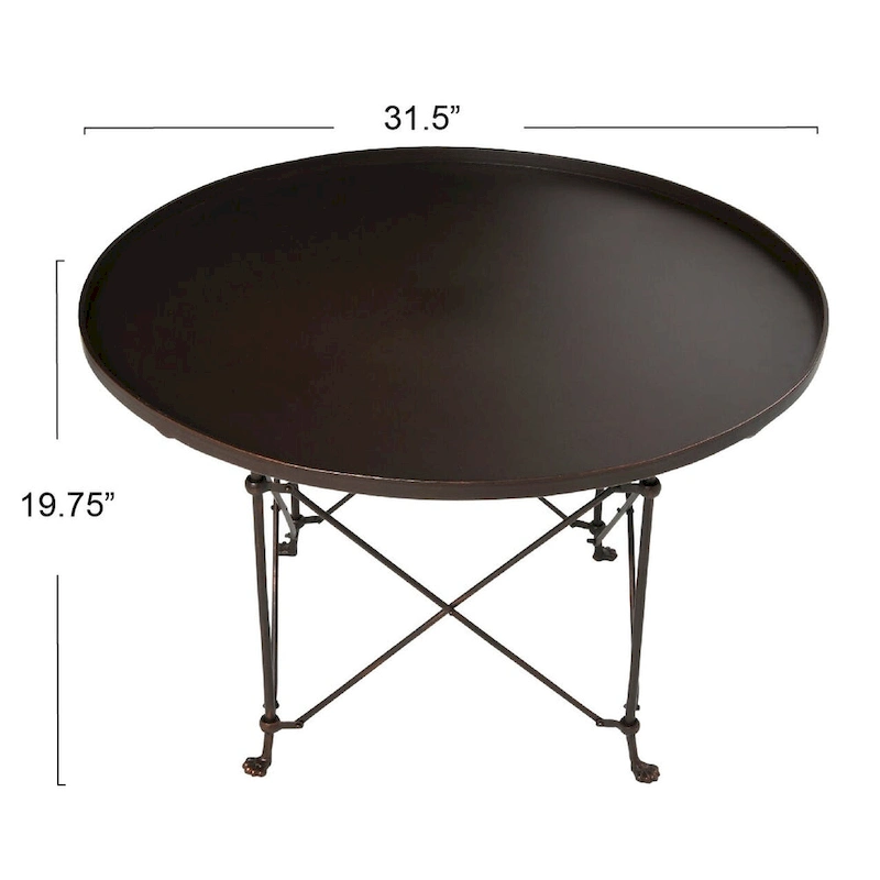 Round Metal Side Table with Claw Feet