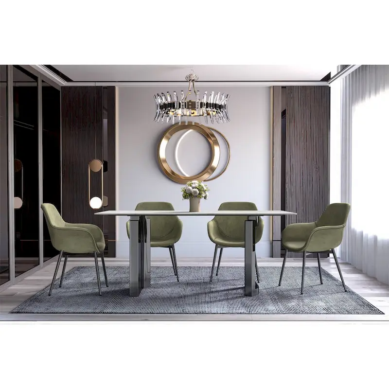 Astra Series Dining Table with Sintered Stone/Glass Top
