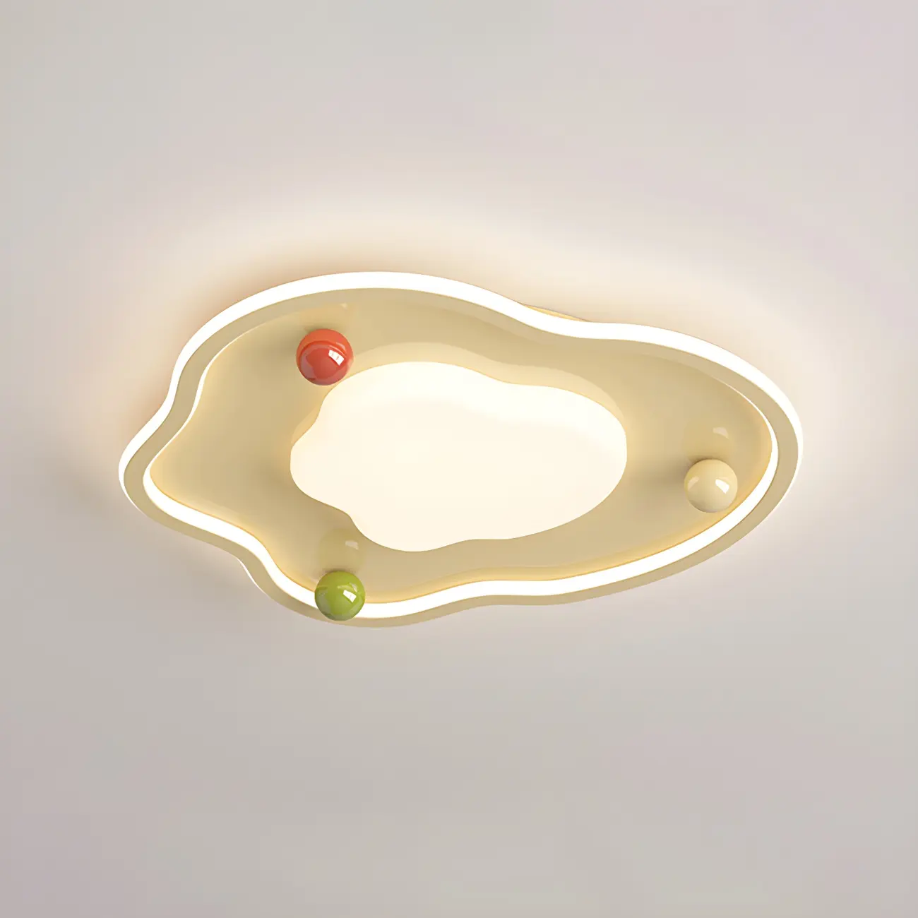 White Round Chic LED Dimmable Flush Mount Ceiling Light