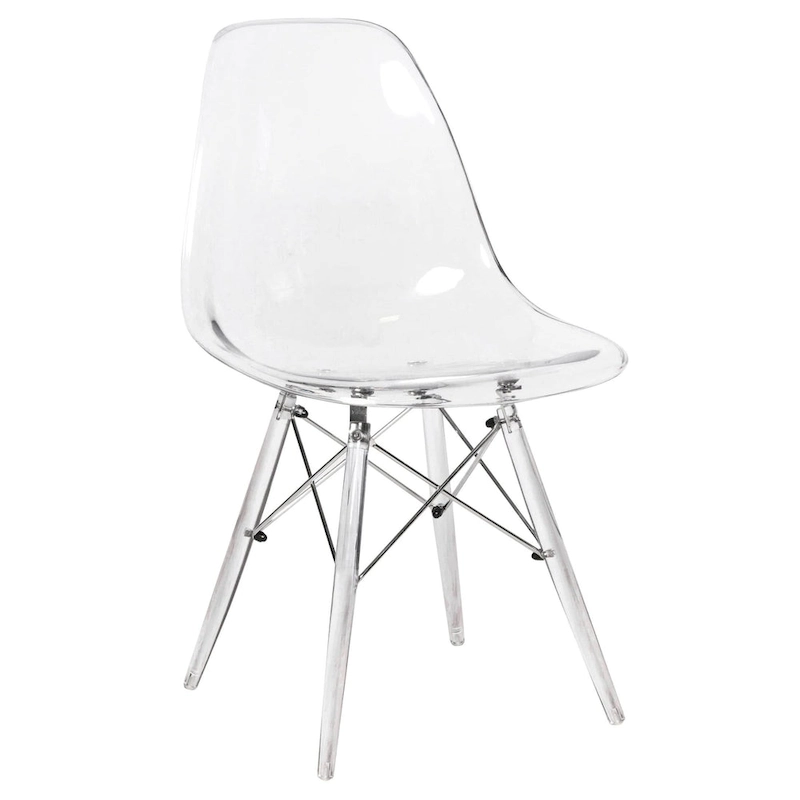 Dover Acrylic Accent Banquet Side Chair Dining Chair with Eiffel Legs for Indoor Outdoor Home Office Living Room & Kitchen