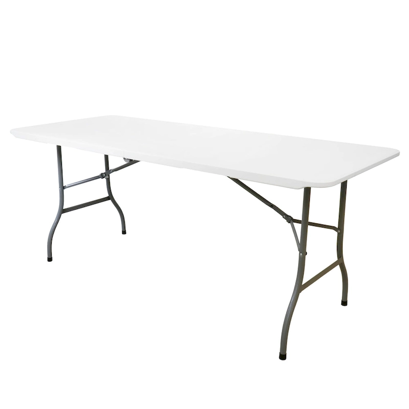 6 Foot Plastic Folding Table in White