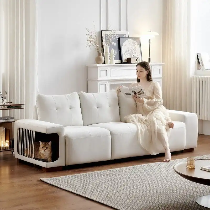 89 Modern Couch With Waterproof and cat scratch resistant fabric