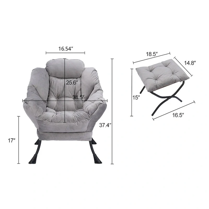Padded Lounge Chair with Side Pocket