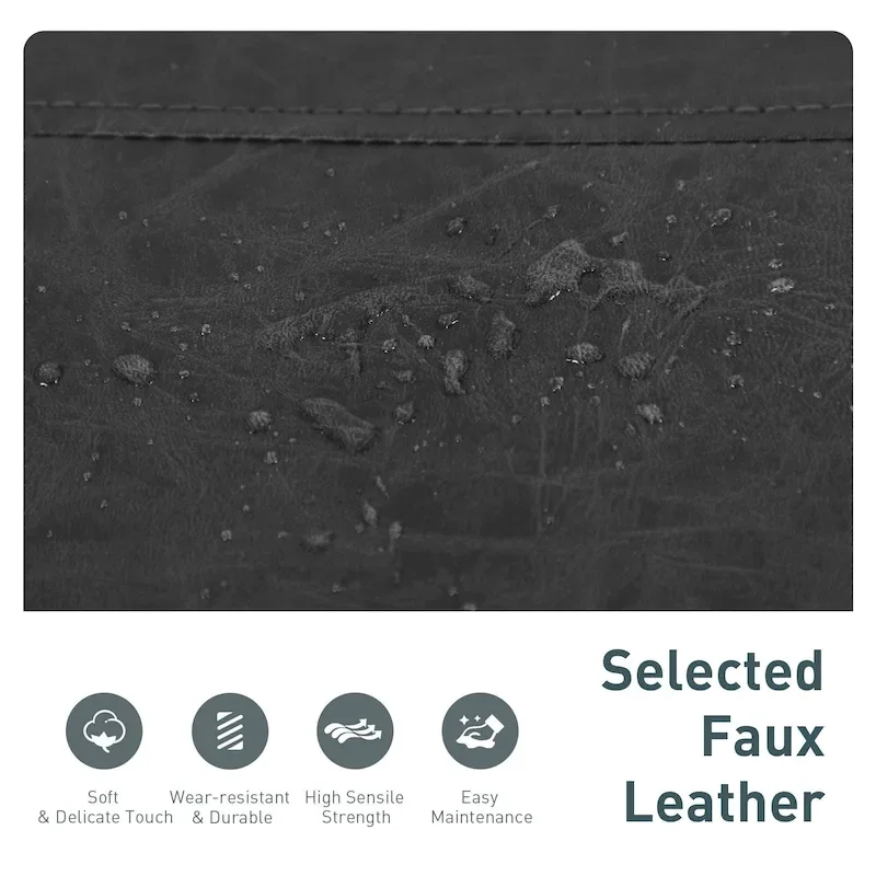 24 Inch Solid Wood Barstools with Linen / PU Leather Fabric Cushion, Set of 2